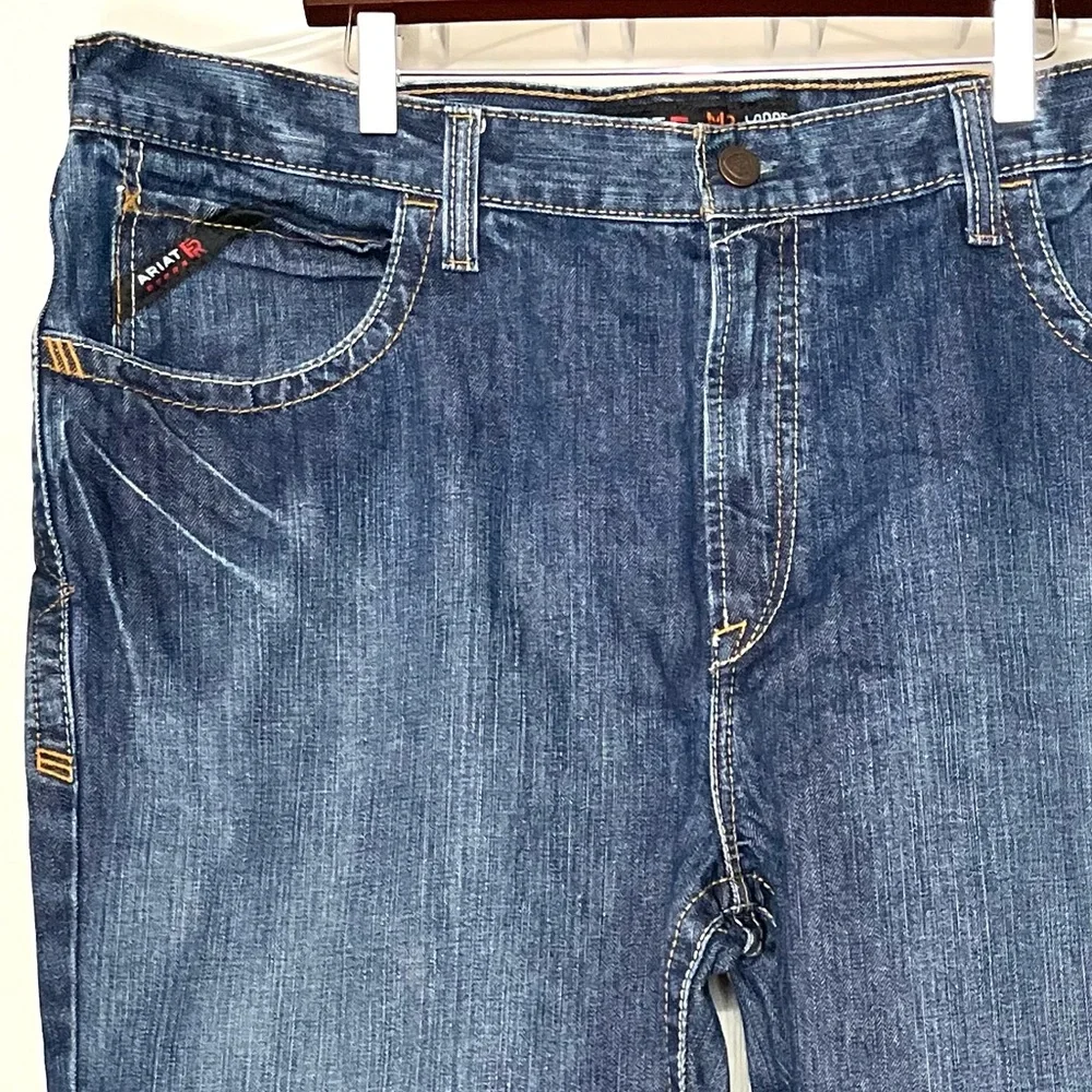 Ariat FR M3 Loose Straight Leg Jeans Men’s 42x32 Blue Frame Resistant Work - Picture 4 of 16